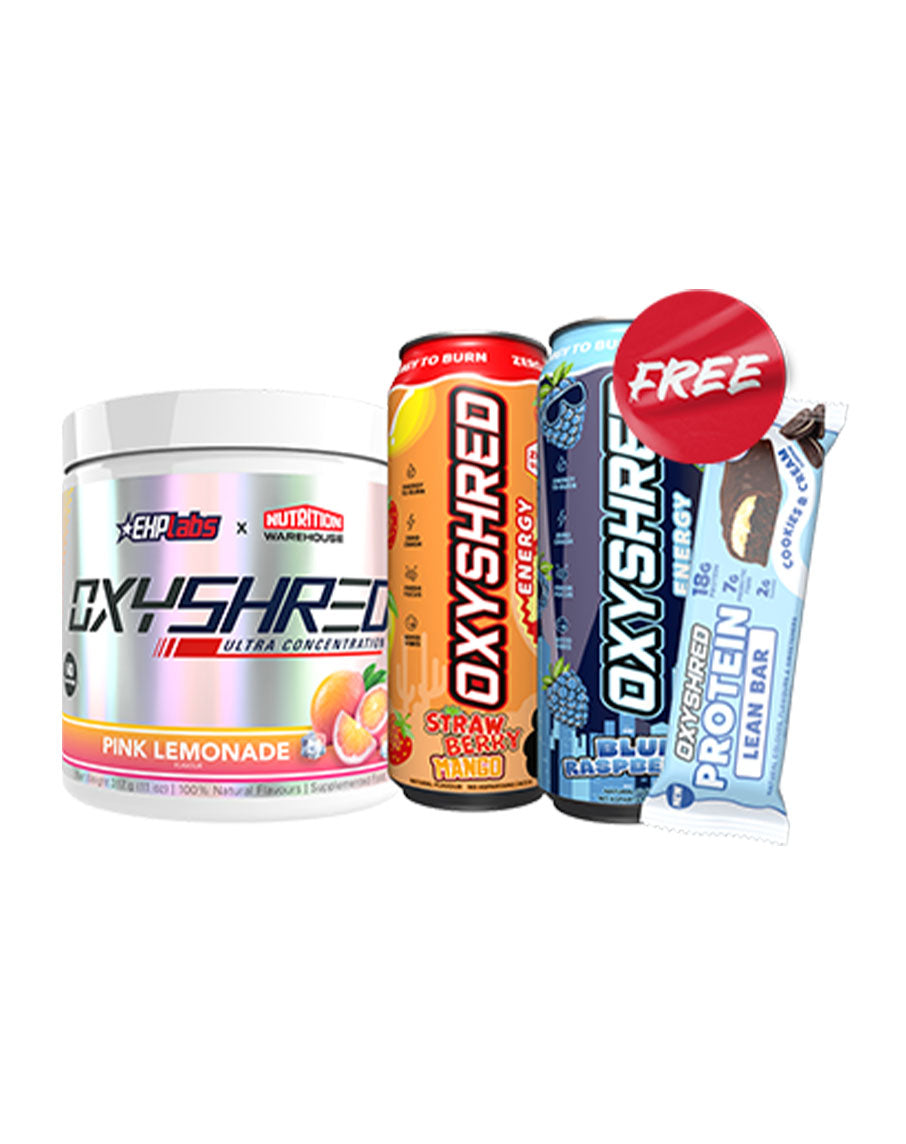 2 FREE 500ml RTD's & 1 FREE Protein Bar when you buy Oxyshred by EHP Labs Feature Image