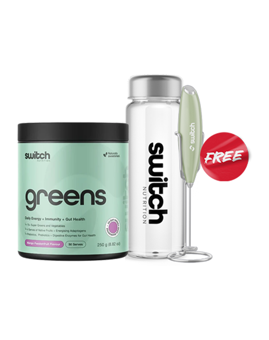 Free Bottle & Whiz Stick when you buy Greens by Switch Nutrition Feature Image