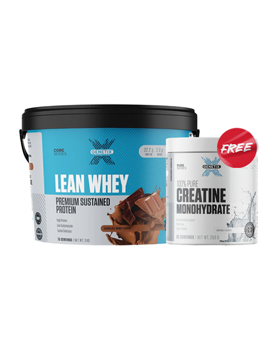 FREE Creatine when you buy Lean Whey 3kg by Genetix Feature Image