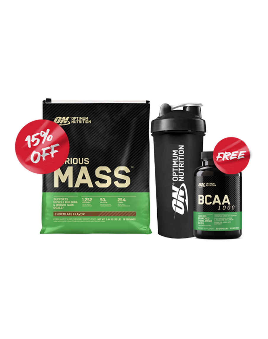 FREE ON Shaker, BCAA Caps & 15% Off Serious Mass (12lbs) Feature Image